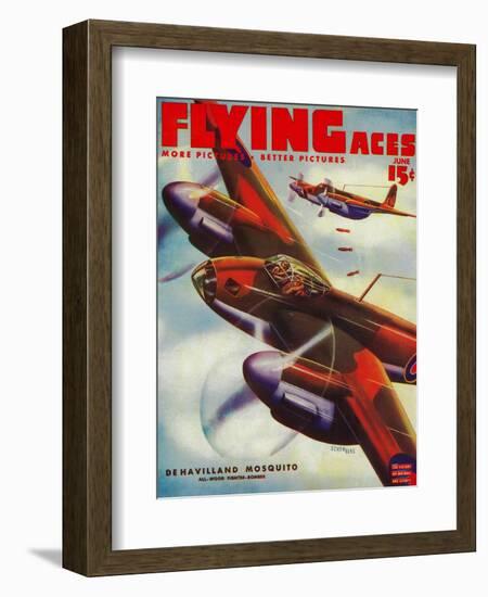 Flying Aces Magazine Cover-Lantern Press-Framed Art Print