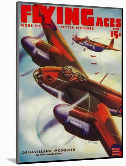 Flying Aces Magazine Cover-Lantern Press-Mounted Art Print