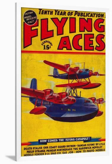 Flying Aces Magazine Cover-Lantern Press-Framed Art Print