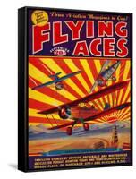 Flying Aces Magazine Cover-Lantern Press-Framed Stretched Canvas
