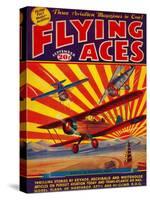 Flying Aces Magazine Cover-Lantern Press-Stretched Canvas