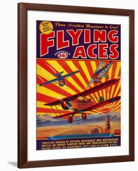 Flying Aces Magazine Cover-Lantern Press-Framed Art Print