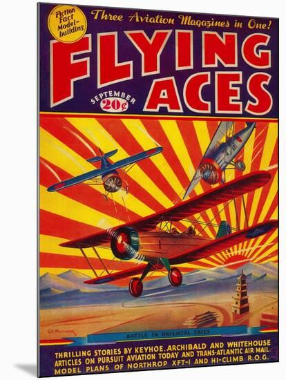 Flying Aces Magazine Cover-Lantern Press-Mounted Art Print