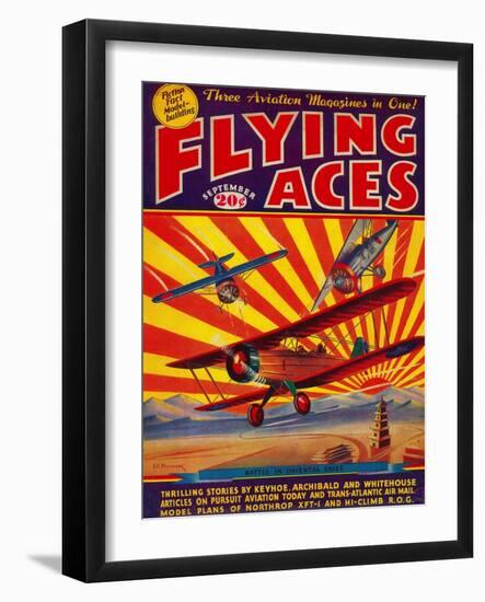 Flying Aces Magazine Cover-Lantern Press-Framed Art Print