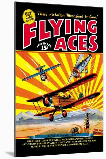 Flying Aces over the Rising Sun-C. B. Mayshark-Mounted Art Print