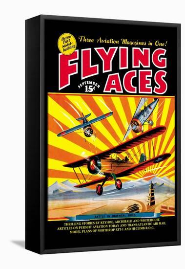 Flying Aces over the Rising Sun-C. B. Mayshark-Framed Stretched Canvas