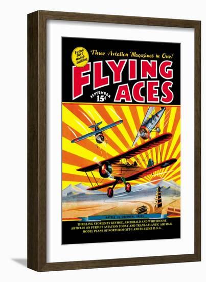 Flying Aces over the Rising Sun-C. B. Mayshark-Framed Art Print