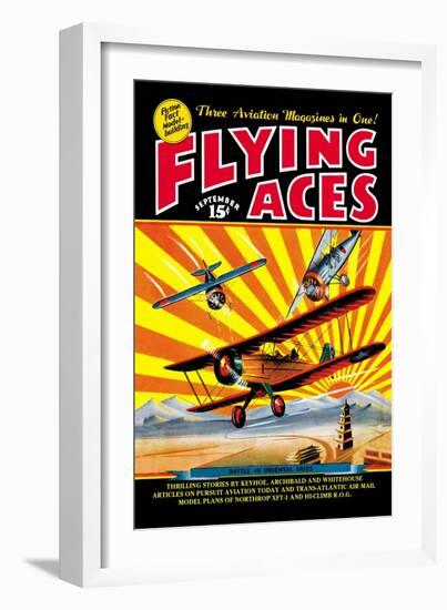 Flying Aces over the Rising Sun-C. B. Mayshark-Framed Art Print