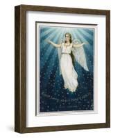 Flying Angel Among the Stars-null-Framed Art Print