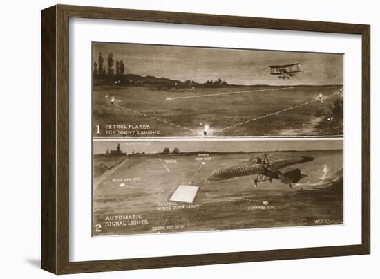 Flying at Night: Two Systems of Ground-Lights for Signalling to Aeroplanes Where to Land-null-Framed Giclee Print