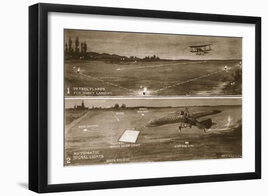 Flying at Night: Two Systems of Ground-Lights for Signalling to Aeroplanes Where to Land-null-Framed Giclee Print