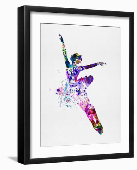 Flying Ballerina Watercolor 1-Irina March-Framed Art Print