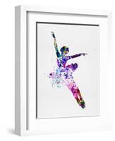 Flying Ballerina Watercolor 1-Irina March-Framed Art Print
