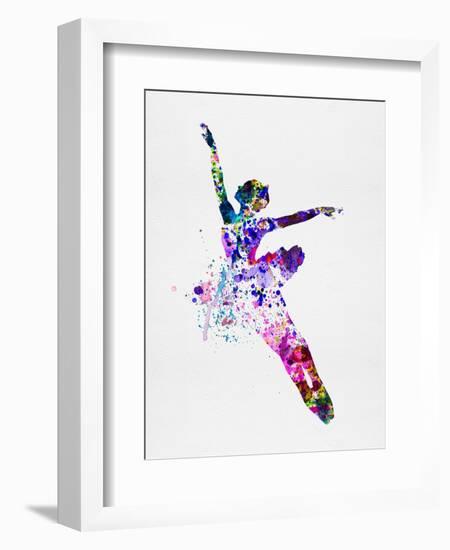 Flying Ballerina Watercolor 1-Irina March-Framed Art Print