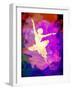 Flying Ballerina Watercolor 2-Irina March-Framed Art Print