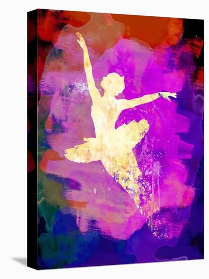 Flying Ballerina Watercolor 2-Irina March-Stretched Canvas
