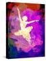 Flying Ballerina Watercolor 2-Irina March-Stretched Canvas