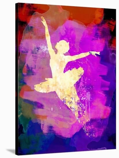 Flying Ballerina Watercolor 2-Irina March-Stretched Canvas