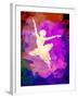 Flying Ballerina Watercolor 2-Irina March-Framed Art Print