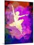 Flying Ballerina Watercolor 2-Irina March-Mounted Art Print