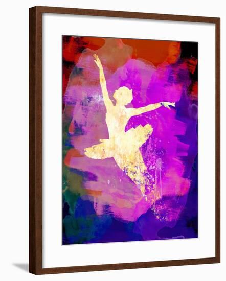 Flying Ballerina Watercolor 2-Irina March-Framed Art Print