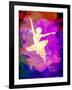 Flying Ballerina Watercolor 2-Irina March-Framed Art Print