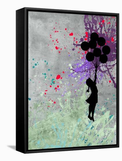 Flying Balloon Girl-Banksy-Framed Stretched Canvas