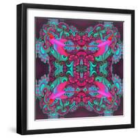 Flying Bird Pattern Maroon-Jane Tattersfield-Framed Giclee Print