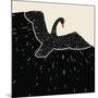 Flying Black Swan-incomible-Mounted Art Print