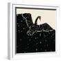 Flying Black Swan-incomible-Framed Art Print