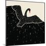 Flying Black Swan-incomible-Mounted Art Print