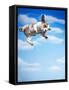 Flying Bulldog Puppy-Lew Robertson-Framed Stretched Canvas