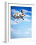 Flying Bulldog Puppy-Lew Robertson-Framed Photographic Print