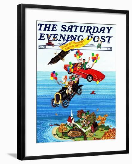 "Flying Cars," Saturday Evening Post Cover, November 1, 1983-Ann Thompson-Framed Giclee Print