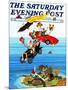 "Flying Cars," Saturday Evening Post Cover, November 1, 1983-Ann Thompson-Mounted Giclee Print