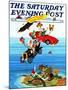 "Flying Cars," Saturday Evening Post Cover, November 1, 1983-Ann Thompson-Mounted Premium Giclee Print