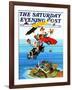 "Flying Cars," Saturday Evening Post Cover, November 1, 1983-Ann Thompson-Framed Giclee Print