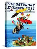 "Flying Cars," Saturday Evening Post Cover, November 1, 1983-Ann Thompson-Stretched Canvas