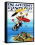 "Flying Cars," Saturday Evening Post Cover, November 1, 1983-Ann Thompson-Framed Stretched Canvas