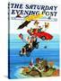 "Flying Cars," Saturday Evening Post Cover, November 1, 1983-Ann Thompson-Stretched Canvas