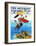 "Flying Cars," Saturday Evening Post Cover, November 1, 1983-Ann Thompson-Framed Giclee Print