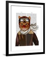 Flying Cat-Fab Funky-Framed Art Print
