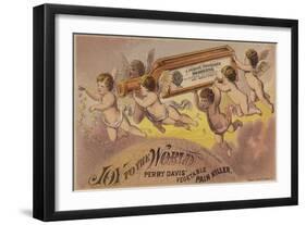 Flying Cherubs Carrying Medicine Bottle-null-Framed Giclee Print