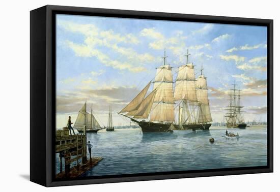 Flying Cloud under Weigh-Jack Wemp-Framed Stretched Canvas