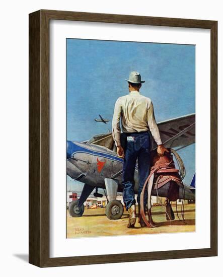 "Flying Cowboy," May 17, 1947-Mead Schaeffer-Framed Premium Giclee Print