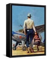 "Flying Cowboy," May 17, 1947-Mead Schaeffer-Framed Stretched Canvas