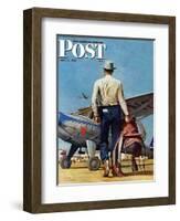 "Flying Cowboy," Saturday Evening Post Cover, May 17, 1947-Mead Schaeffer-Framed Giclee Print