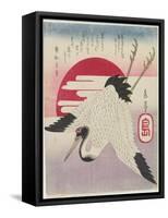 Flying Crane, Rising Sun, Mid 19th Century-Yashima Gakutei-Framed Stretched Canvas