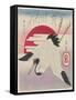 Flying Crane, Rising Sun, Mid 19th Century-Yashima Gakutei-Framed Stretched Canvas