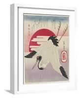 Flying Crane, Rising Sun, Mid 19th Century-Yashima Gakutei-Framed Giclee Print